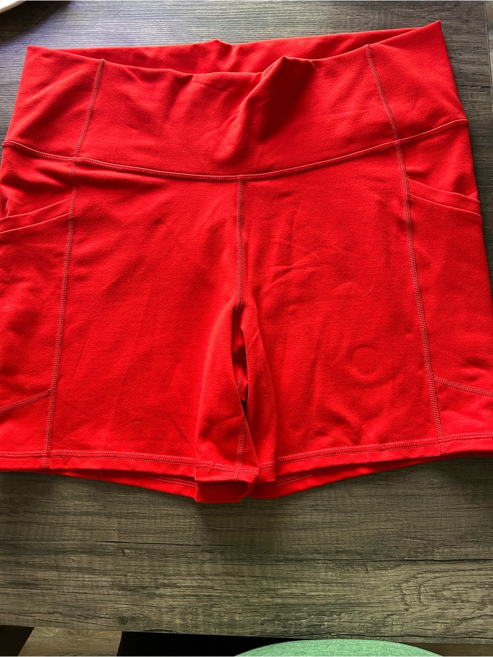 Fabletics Bright Red High-Waist Workout Shorts